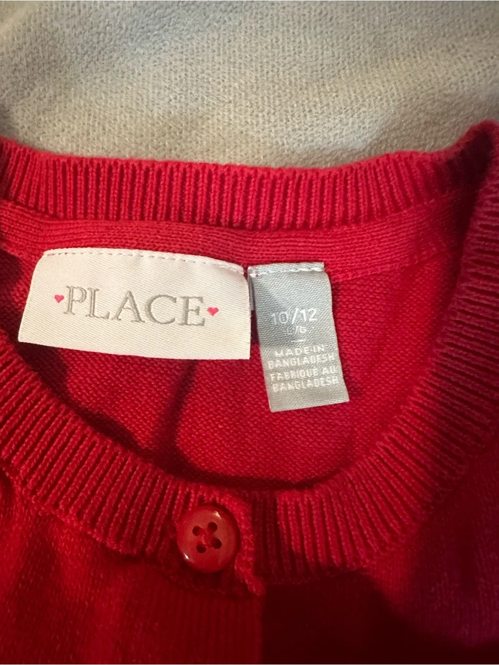 Children’s Place Red Girls Crewneck Button-Front Sweater